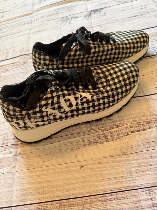 Prada Shoes - Prada Black and White Gingham Athletic Sneakers